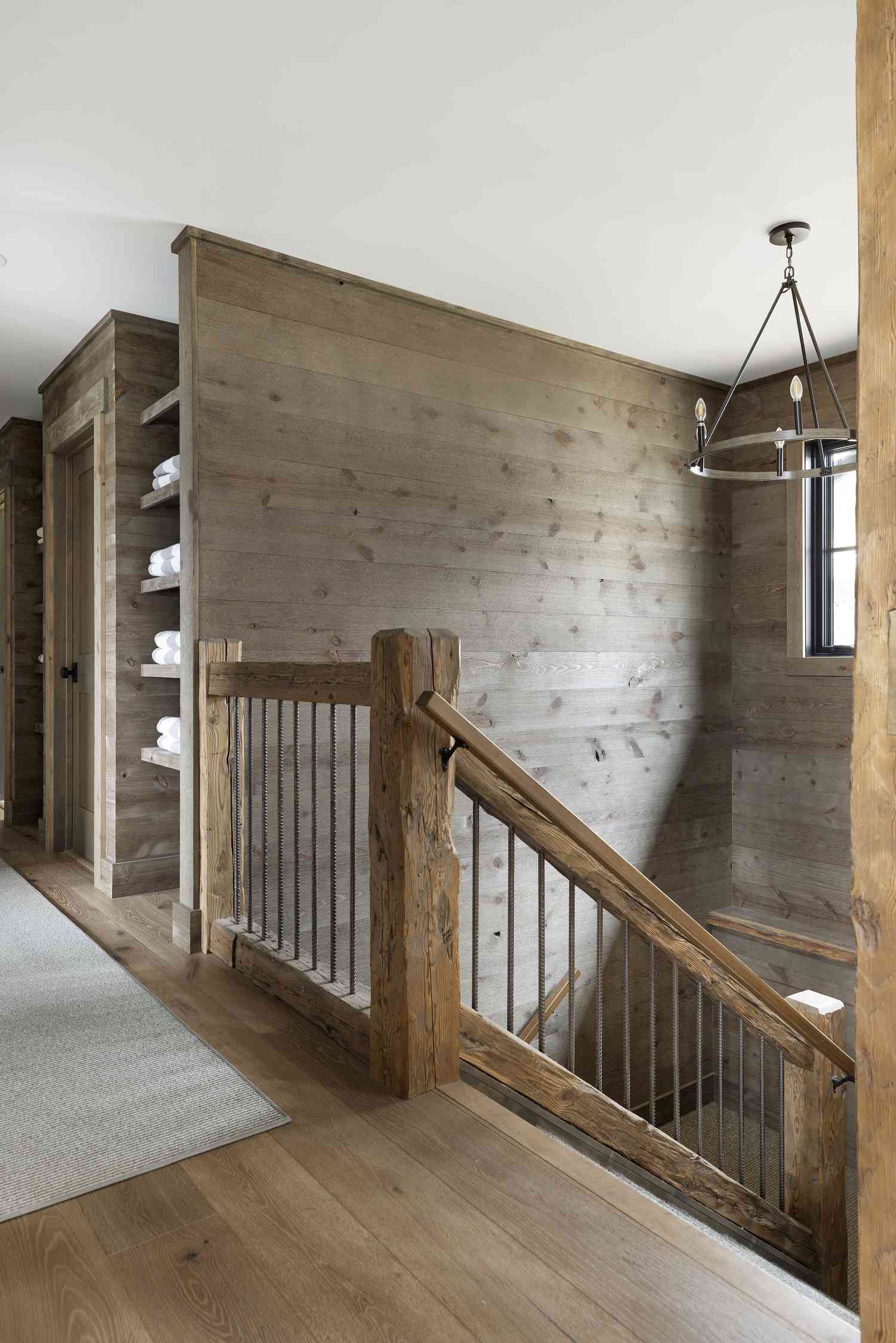 rustic staircase railing