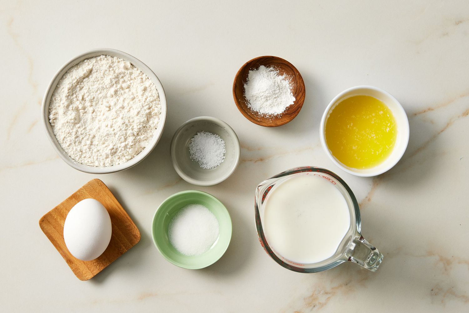 Ingredients to make silver dollar pancakes
