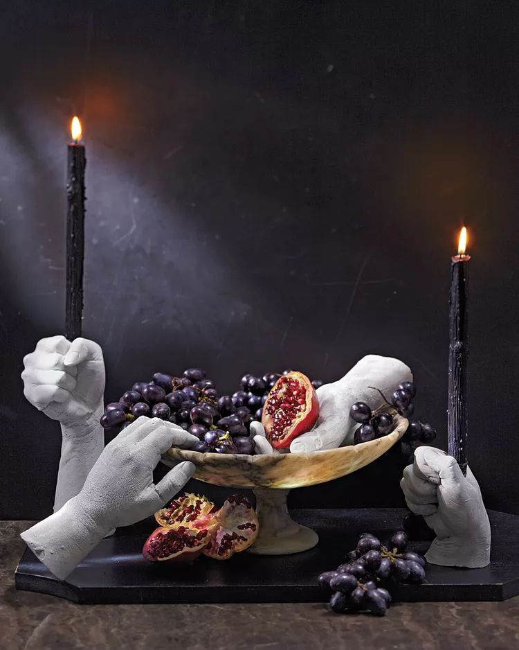 Plaster Hands Halloween Centerpiece Idea