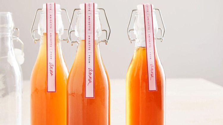 orange anisette in swing-top glass bottles