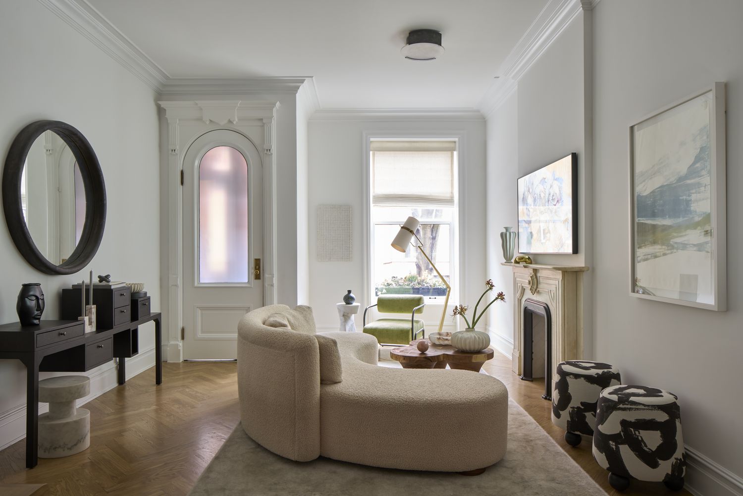 modern living room curved sofa