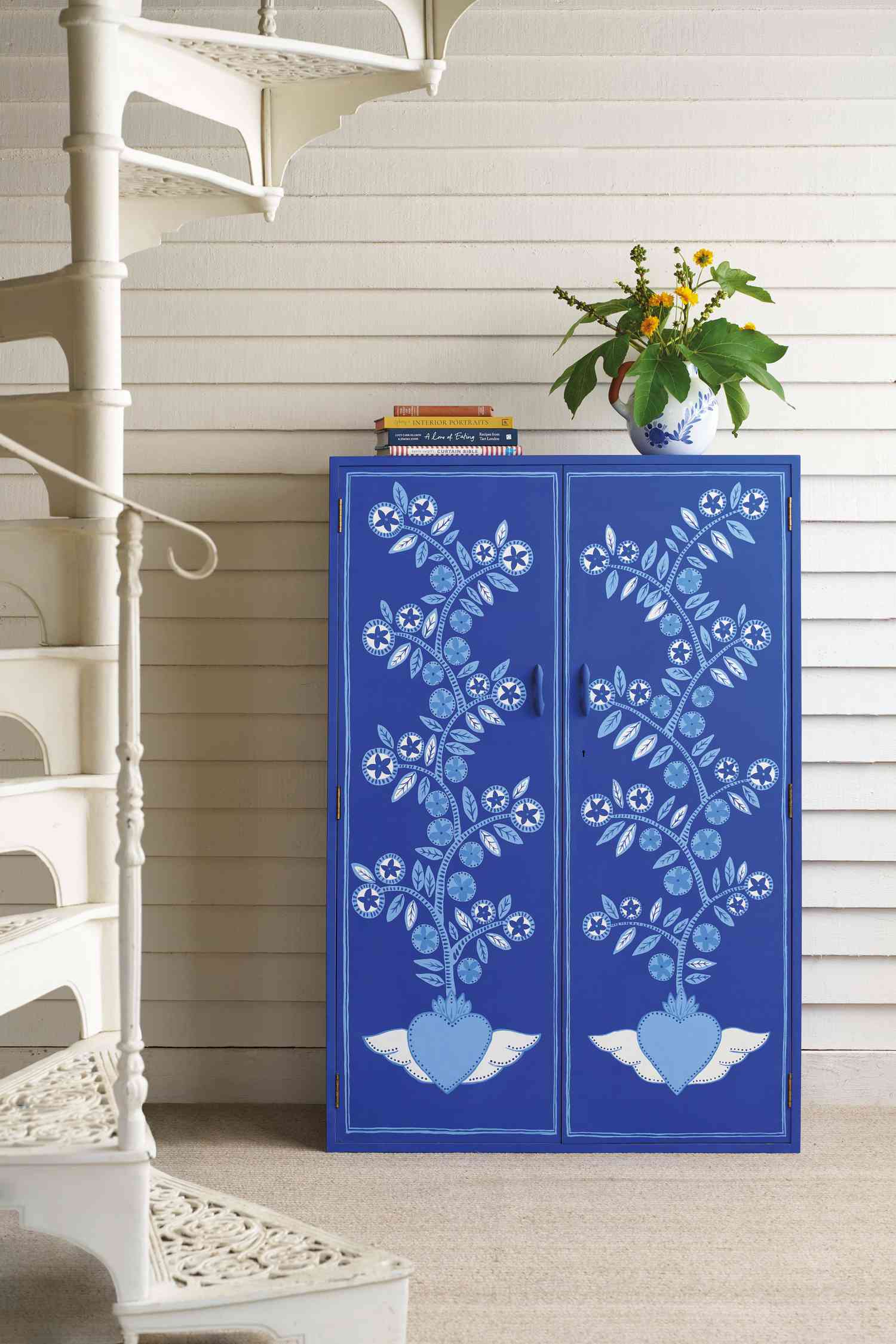 Frida Blue chalk paint on cabinet
