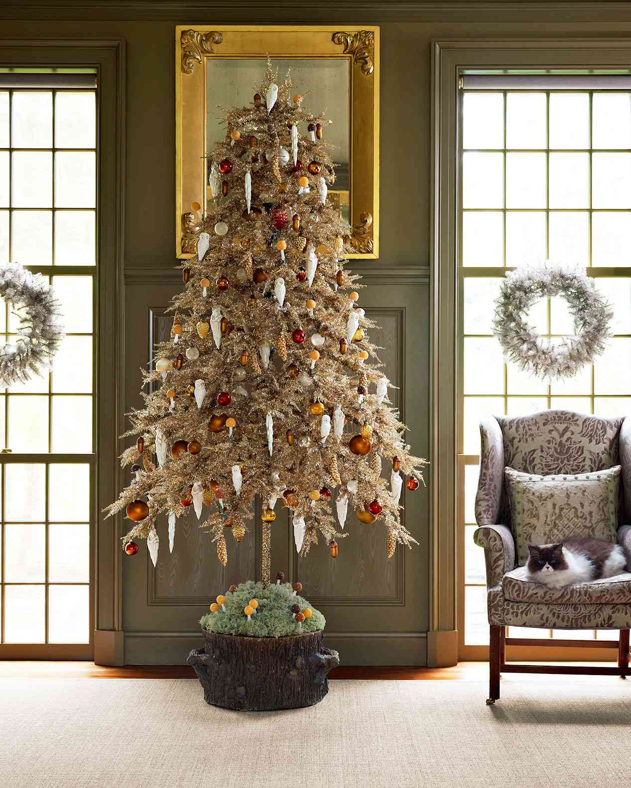 gold faux christmas tree