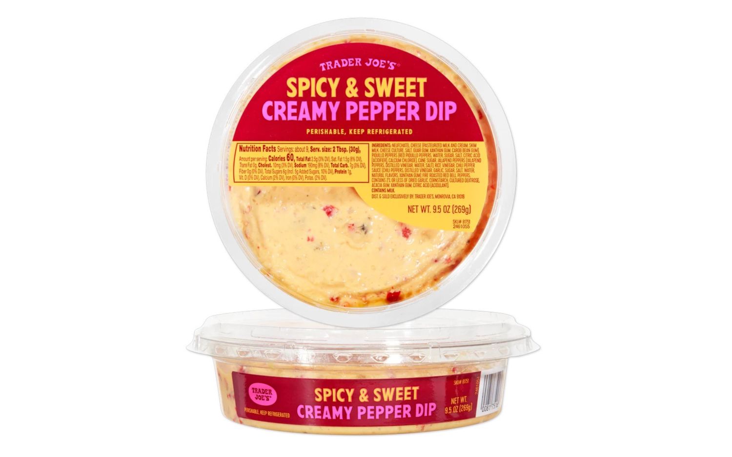 Trader Joes Spicy Sweet Creamy Pepper Dip in a container