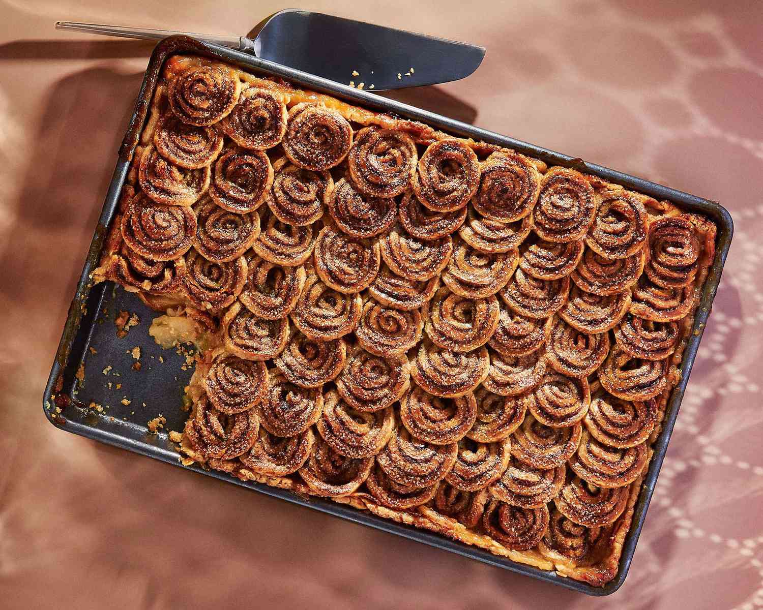 Cinnamon Swirl Apple Slab pie