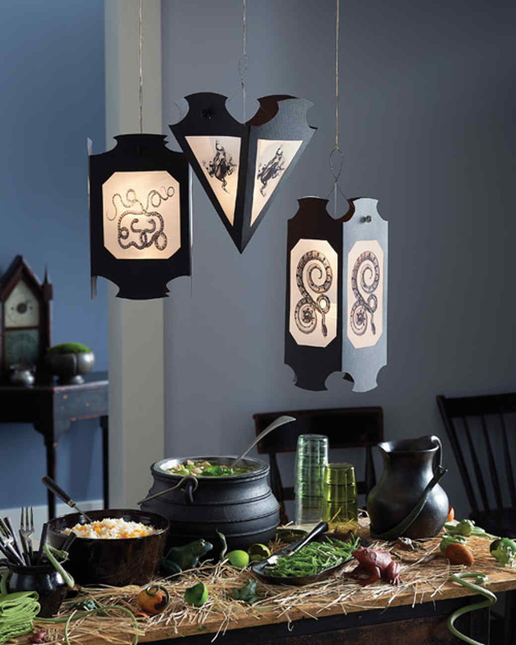 snake and frog vellum lanterns for Halloween