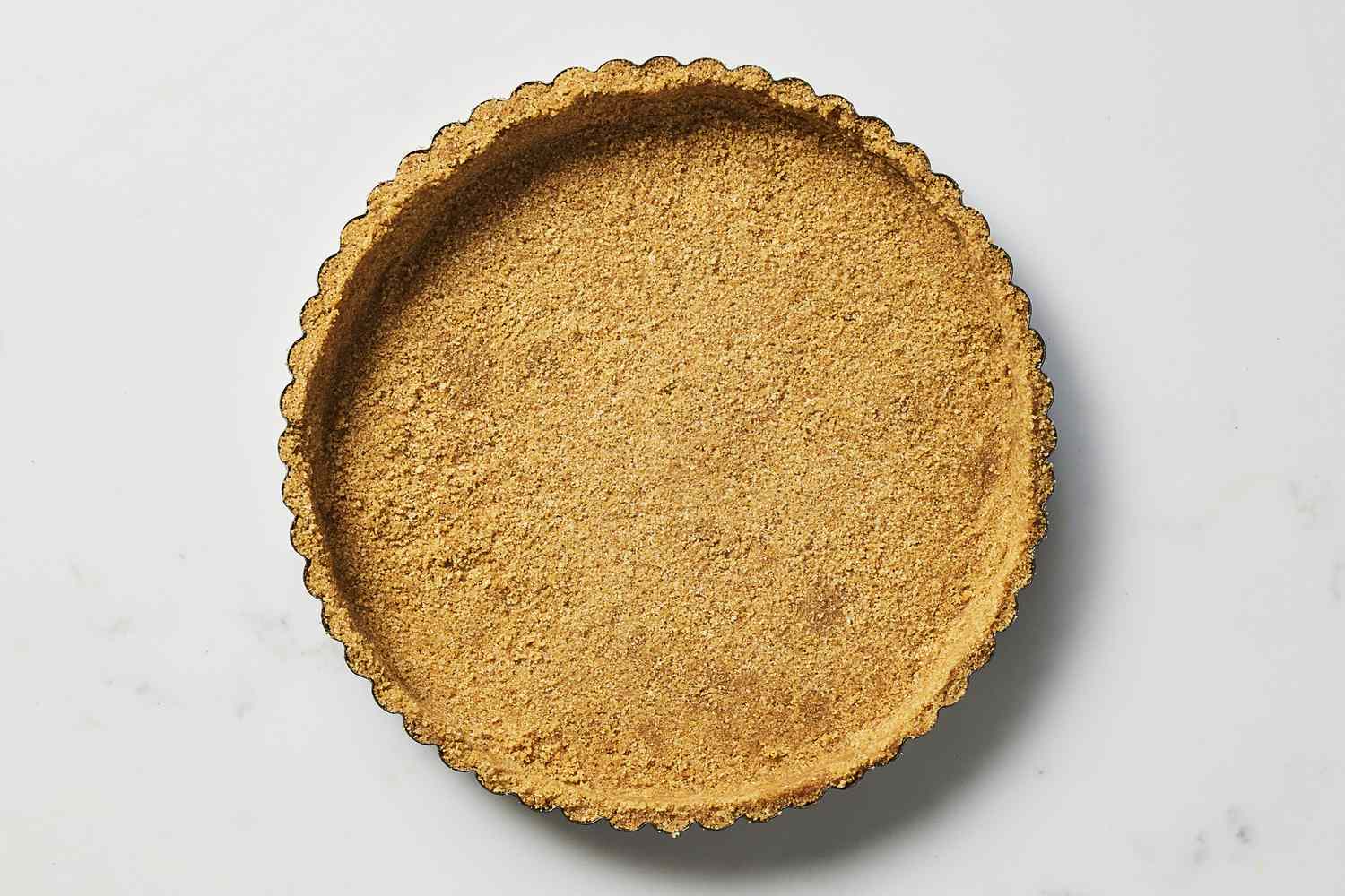 Graham cracker crust in pie pan