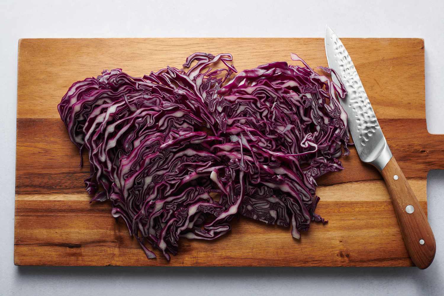 sliced red cabbage