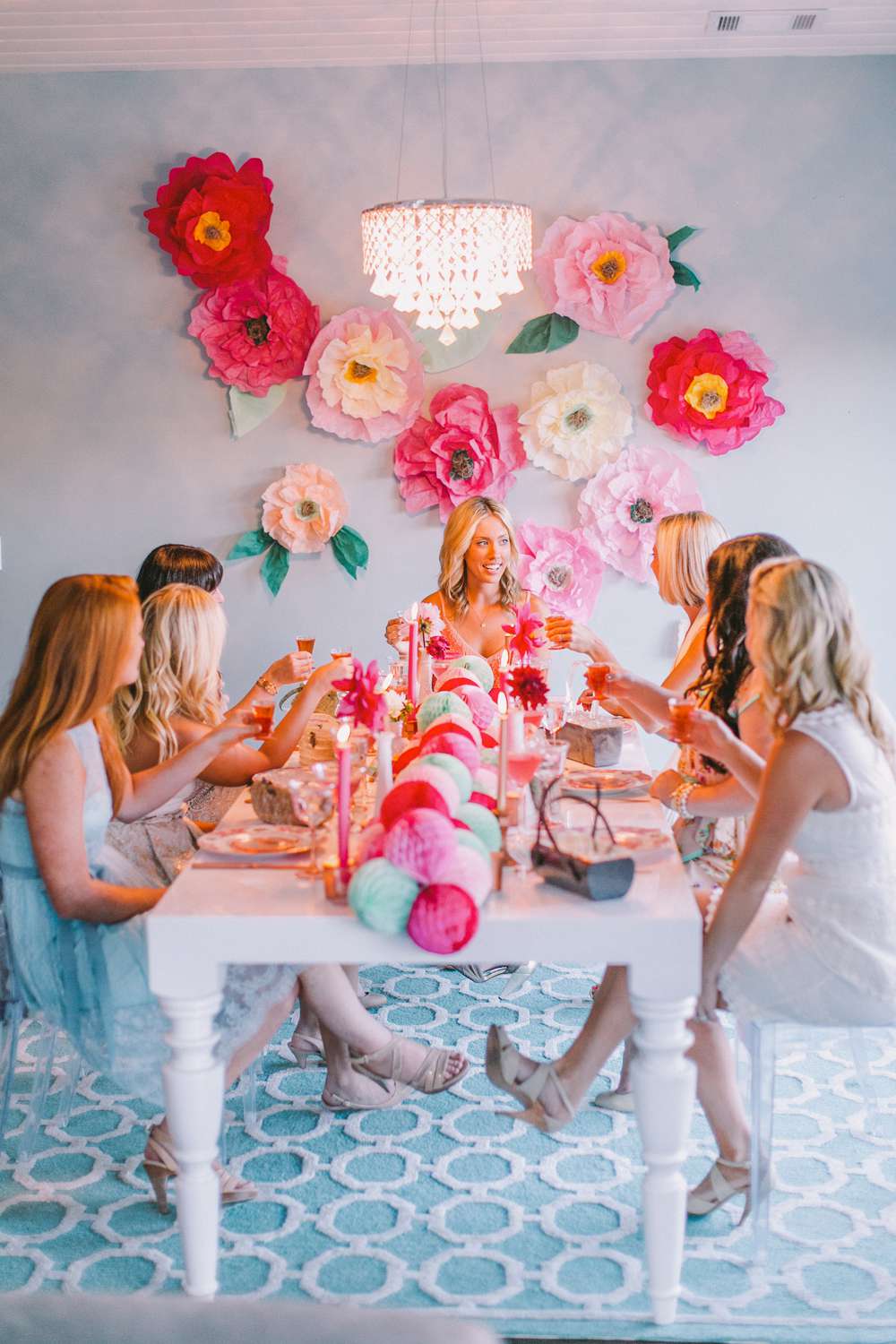 be my bridesmaid dinner party girls toasting