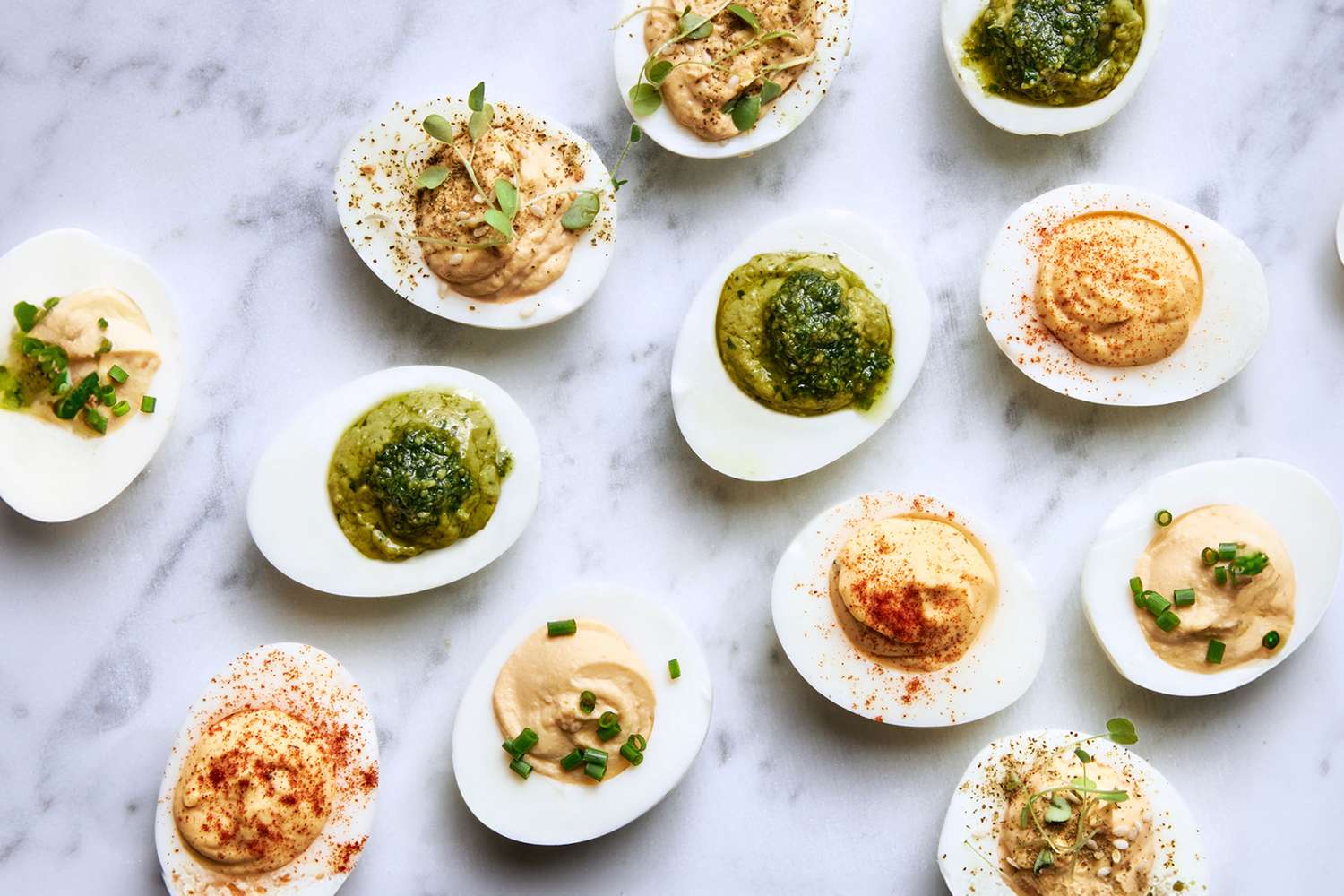 Assorted deviled eggs
