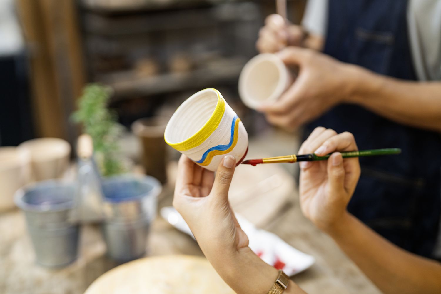 Painting pottery