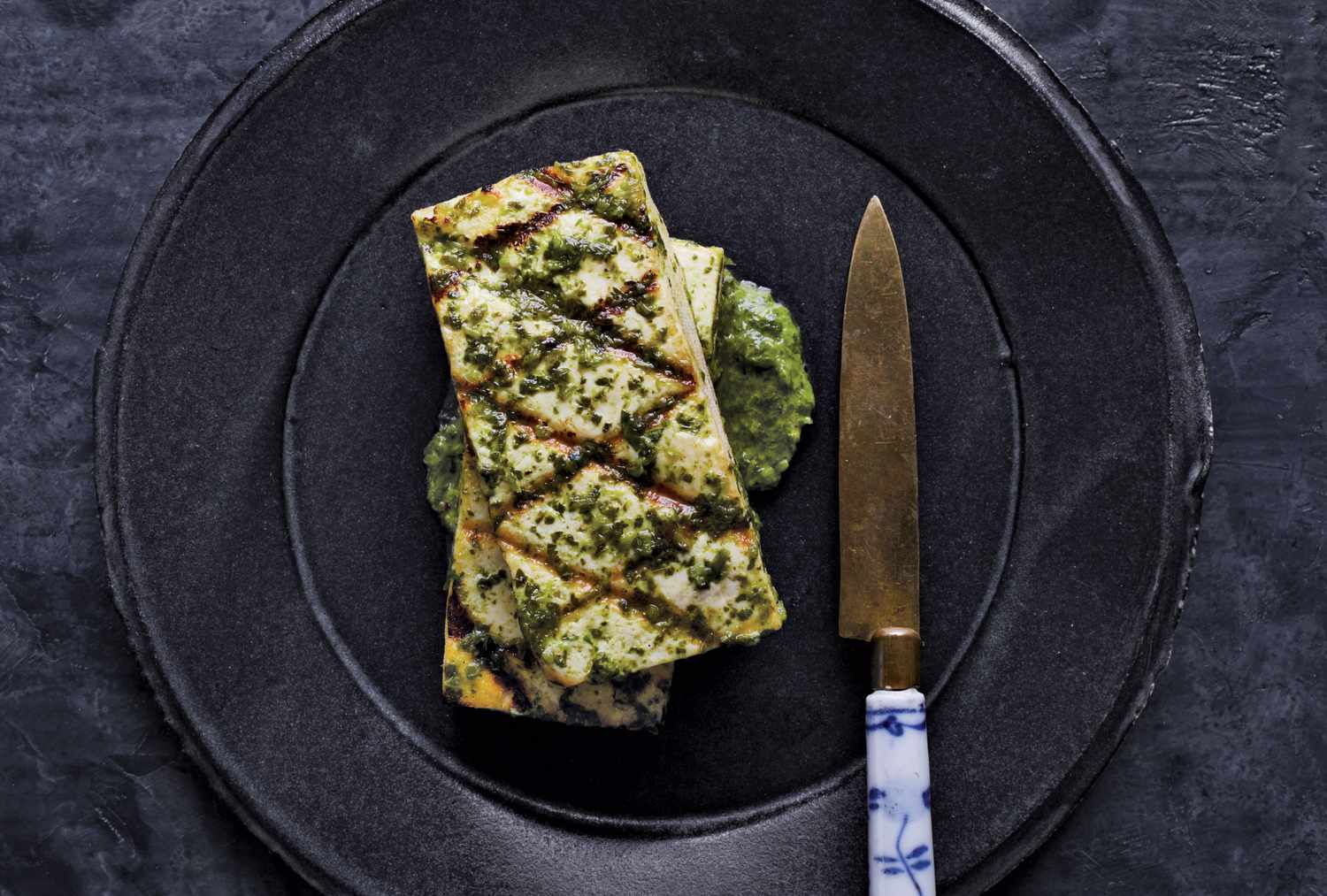 Tofu with pesto