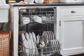 open dishwasher in a white kitchen