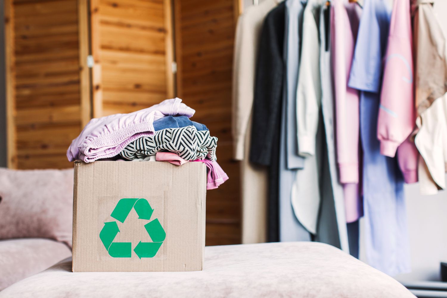 Donation box in closet
