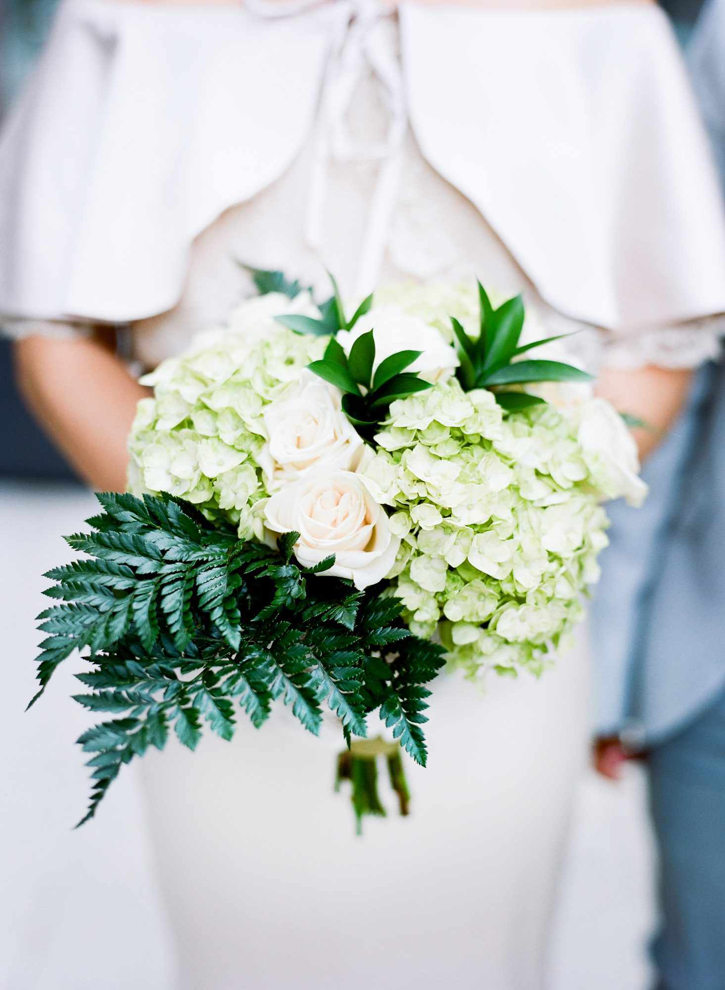 Fern Wedding Bouquet with Hydrangeas