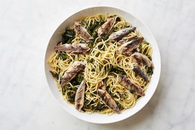 pasta with sardines and bitter greens