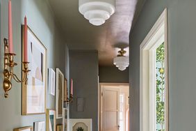 Green hallways with gallery wall