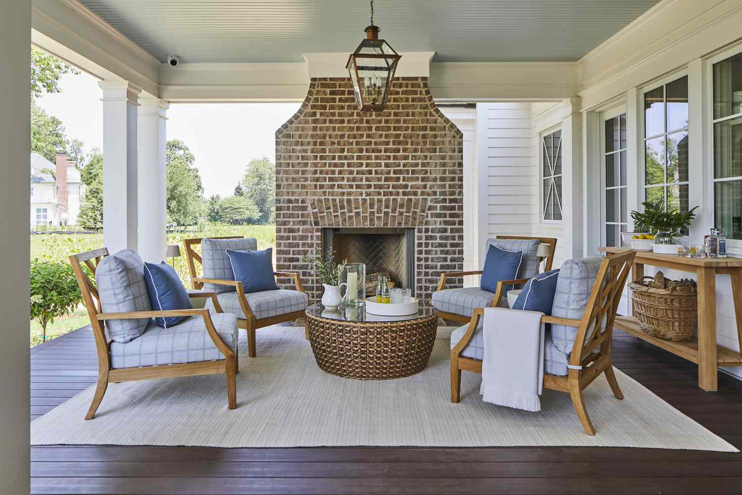 blue back porch design 