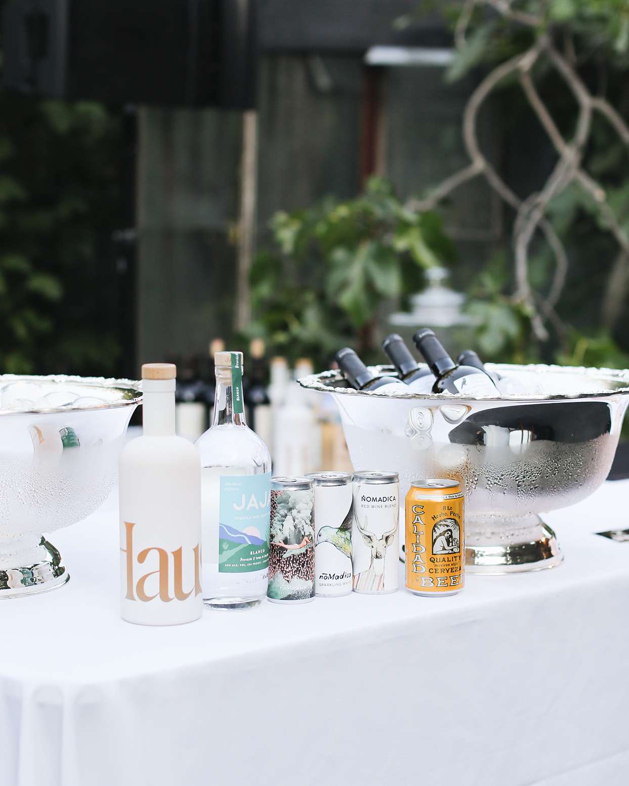 pia davide wedding drinks on white table