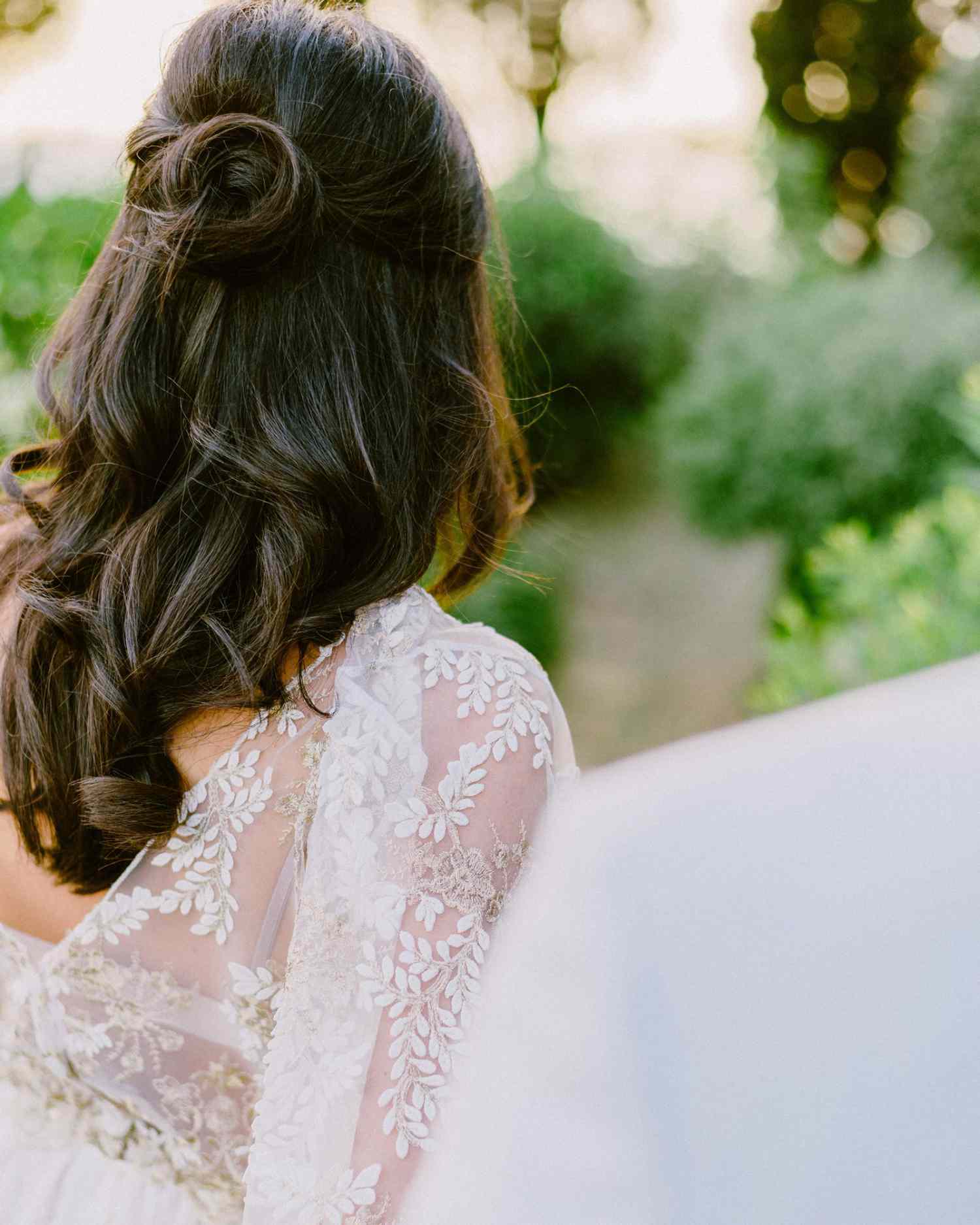 top knot half-up, half-down hairstyle