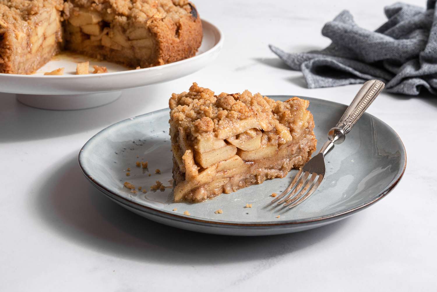 apple pie cake on a plate