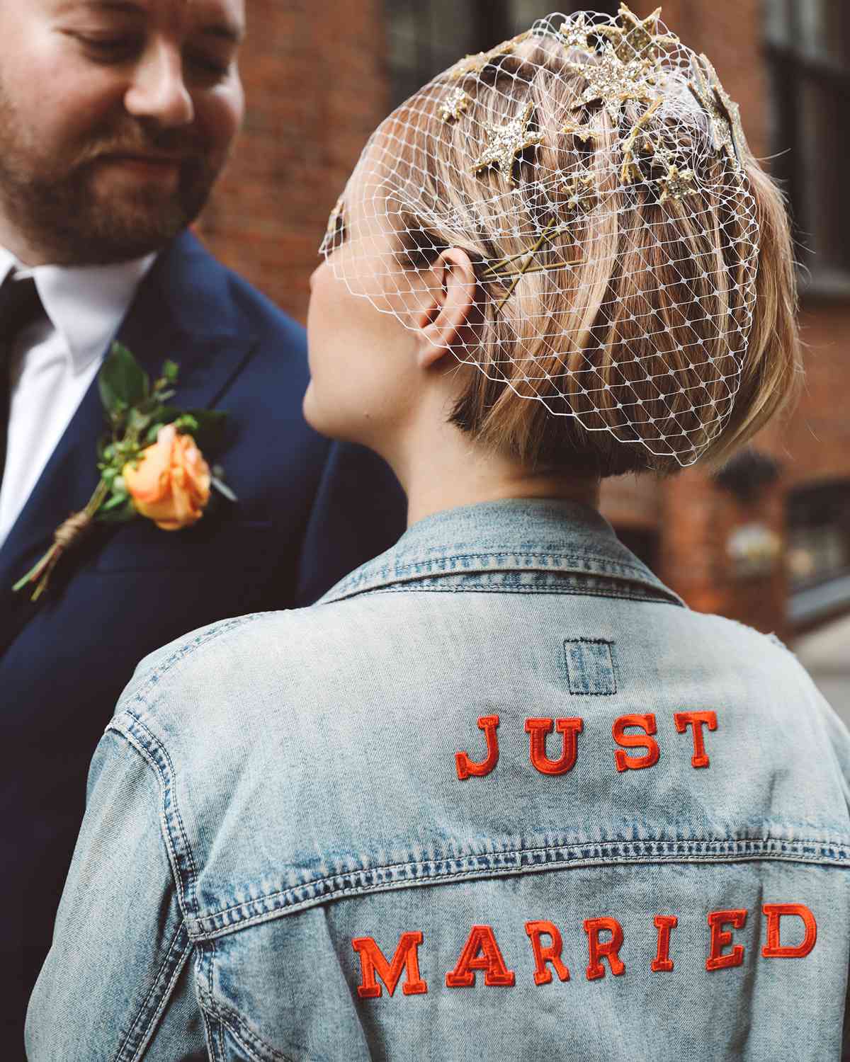 wedding after party embroidered denim jacket