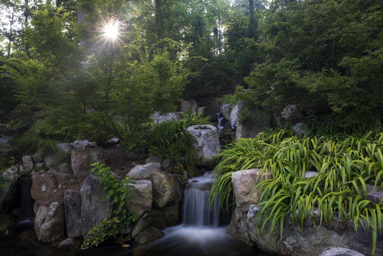 Small waterfalls in the Sarah P. Duke Gardens