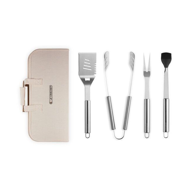 Le Creuset's outdoor 5-piece grilling tools set from the new Alpine Outdoor Collection. 