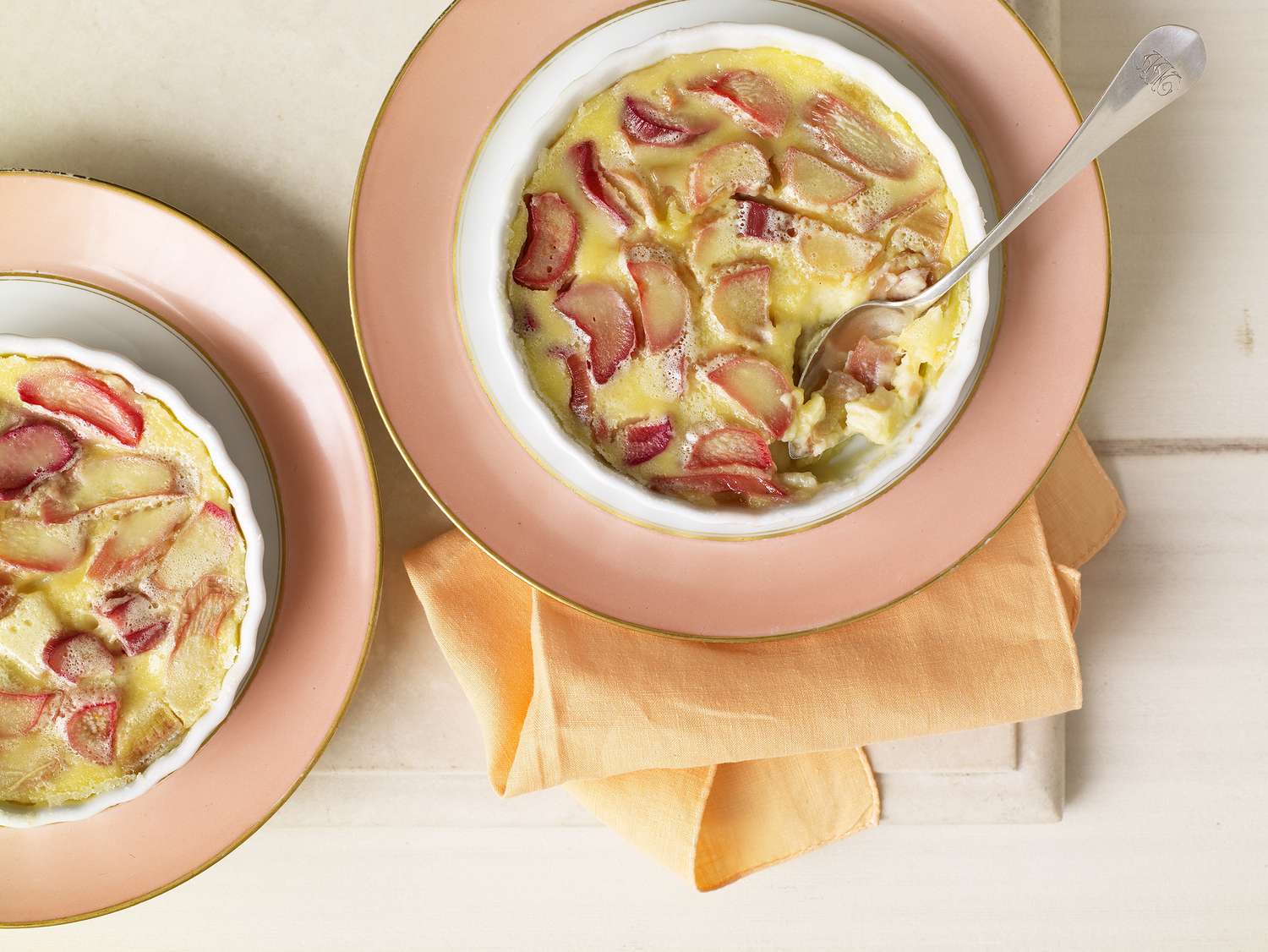 rhubarb custards