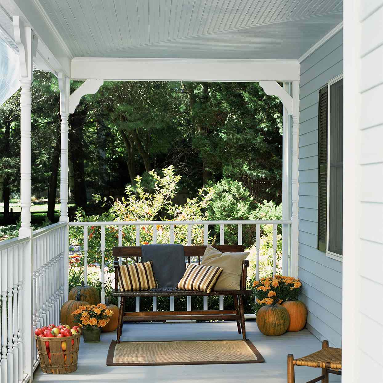 Light blue painted porch