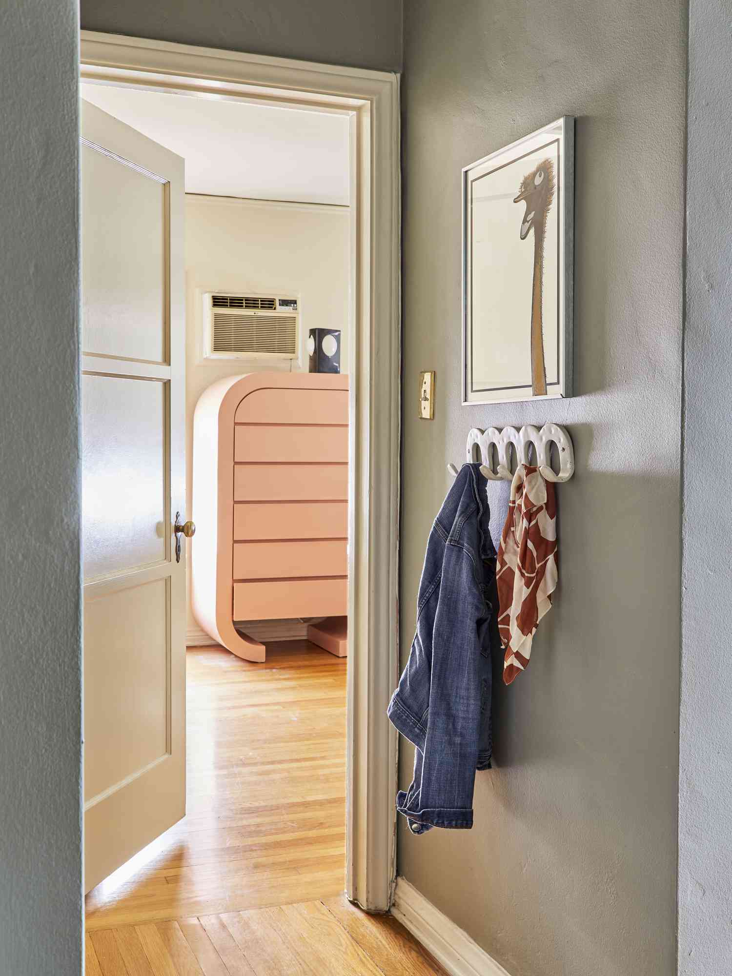 Hallway with coat hooks 