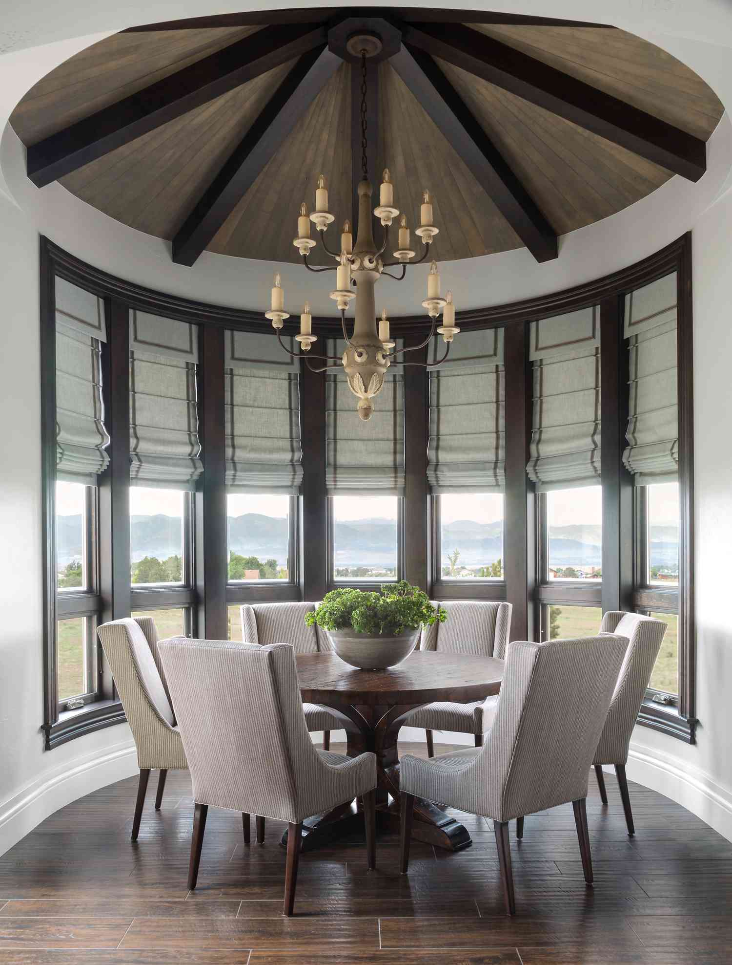 round beam breakfast nook ceiling
