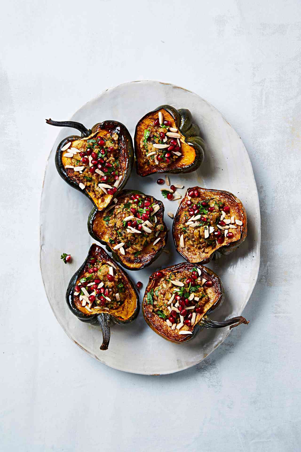 stuffed acorn squash mixed grain stuffing