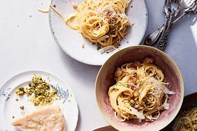 creamy lemon pasta with pistachio