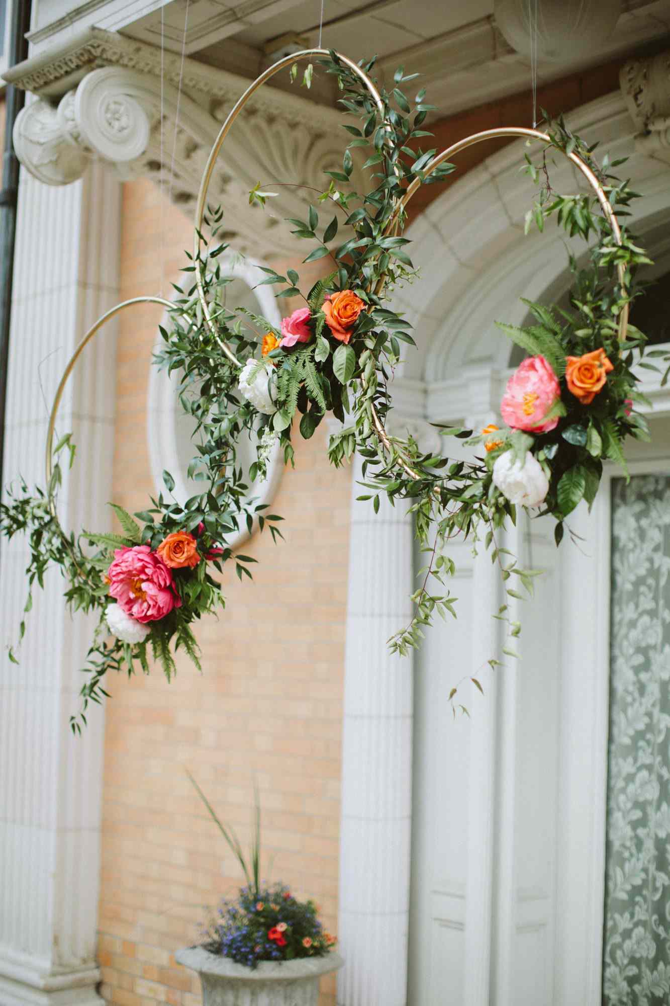 hanging floral hoops
