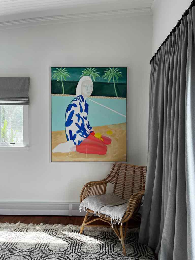 large artwork bedroom wall