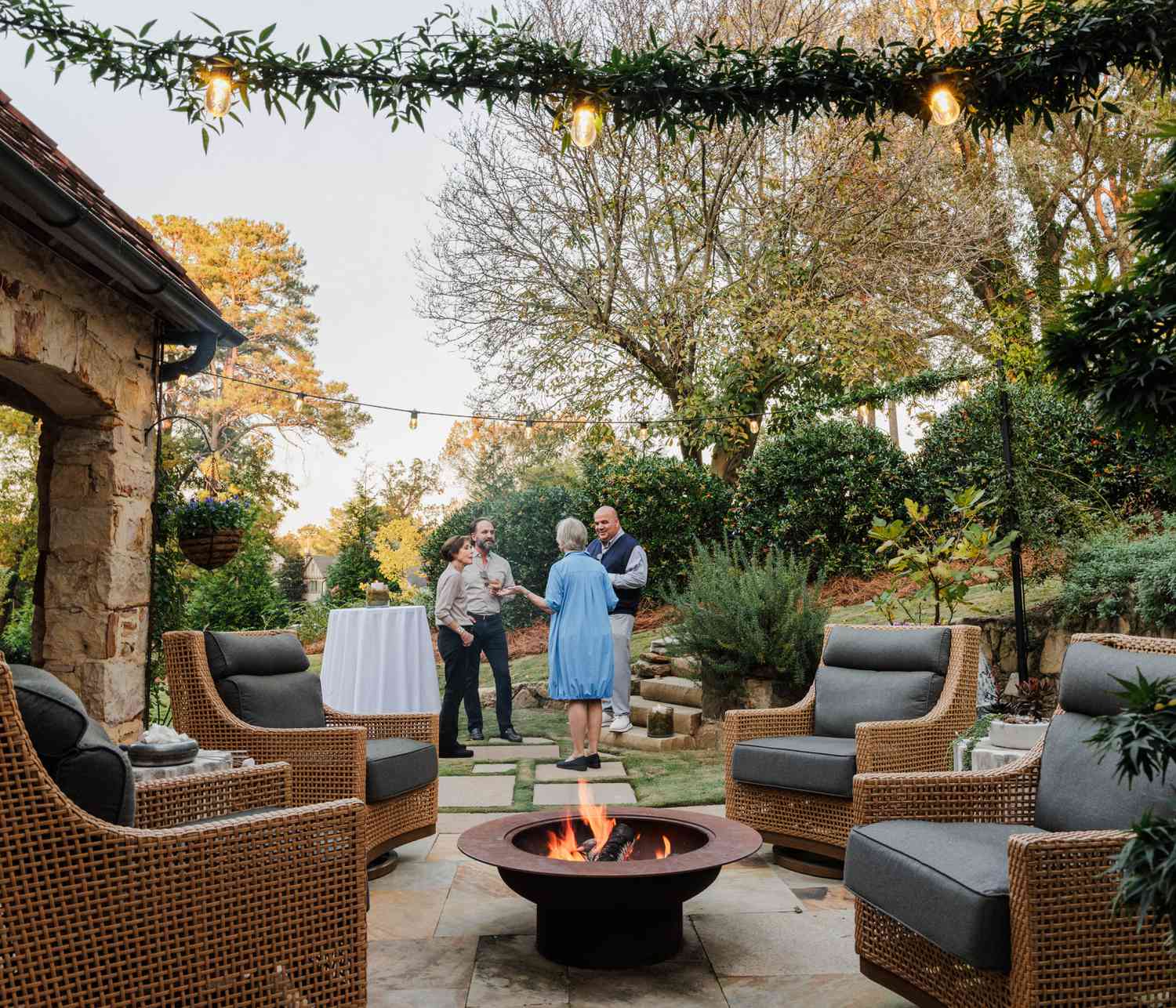 Swivel chairs on a patio