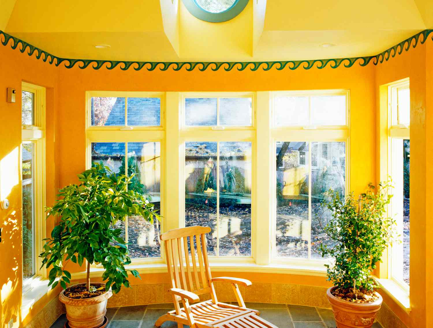 a yellow and orange room