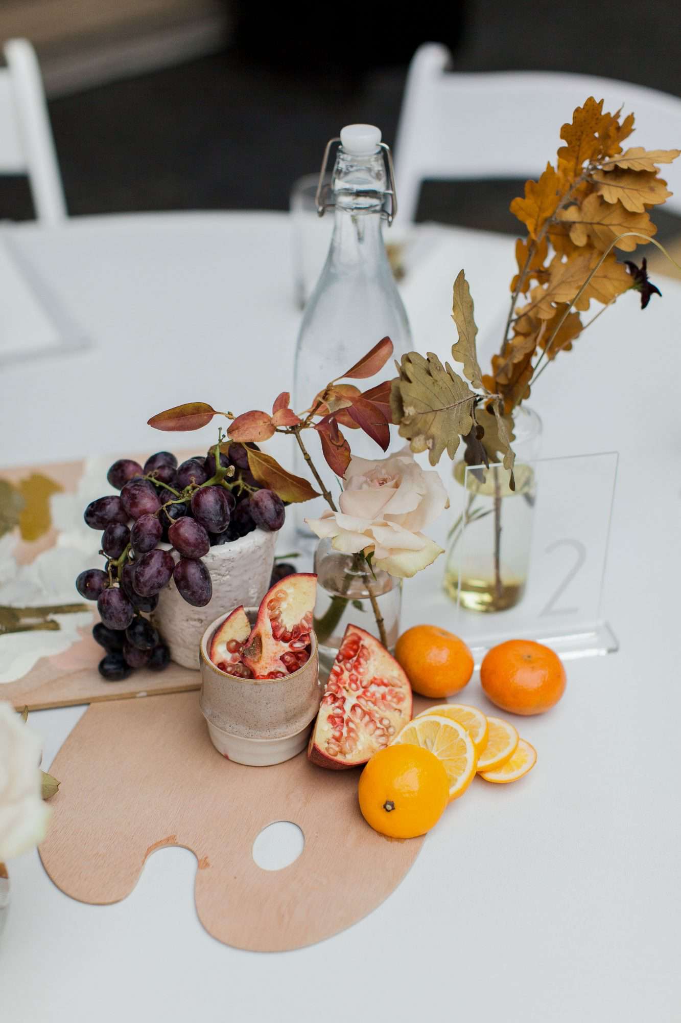 katie matthew ohio wedding centerpiece palette