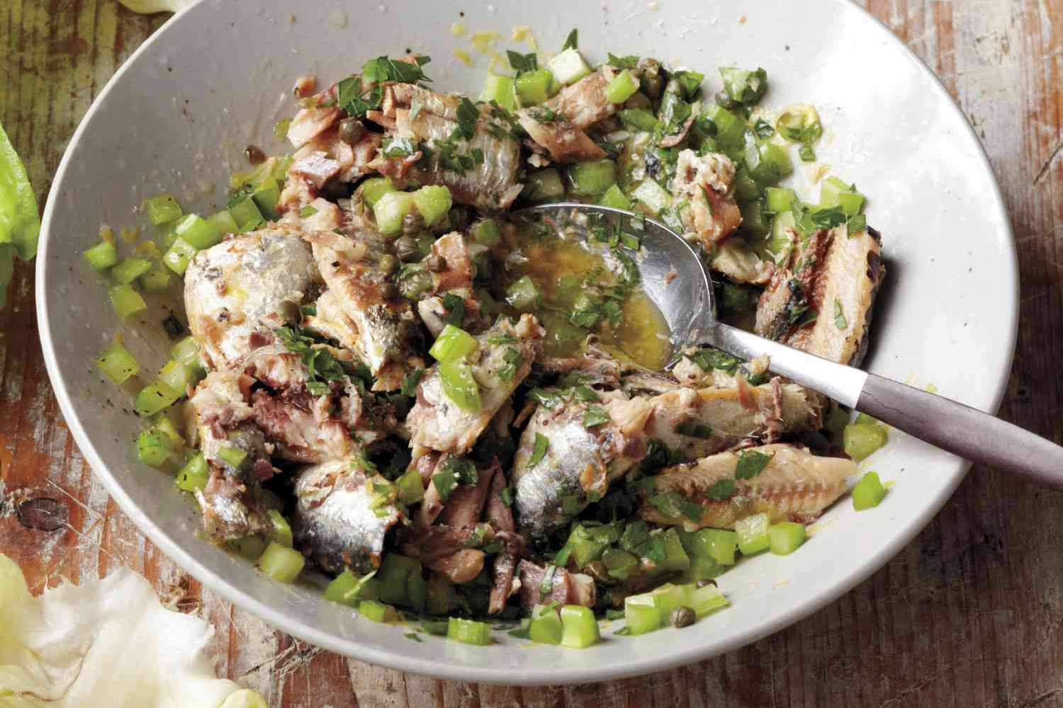 Lemony sardine salad