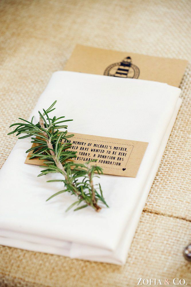 wedding in memoriam notes with greenery