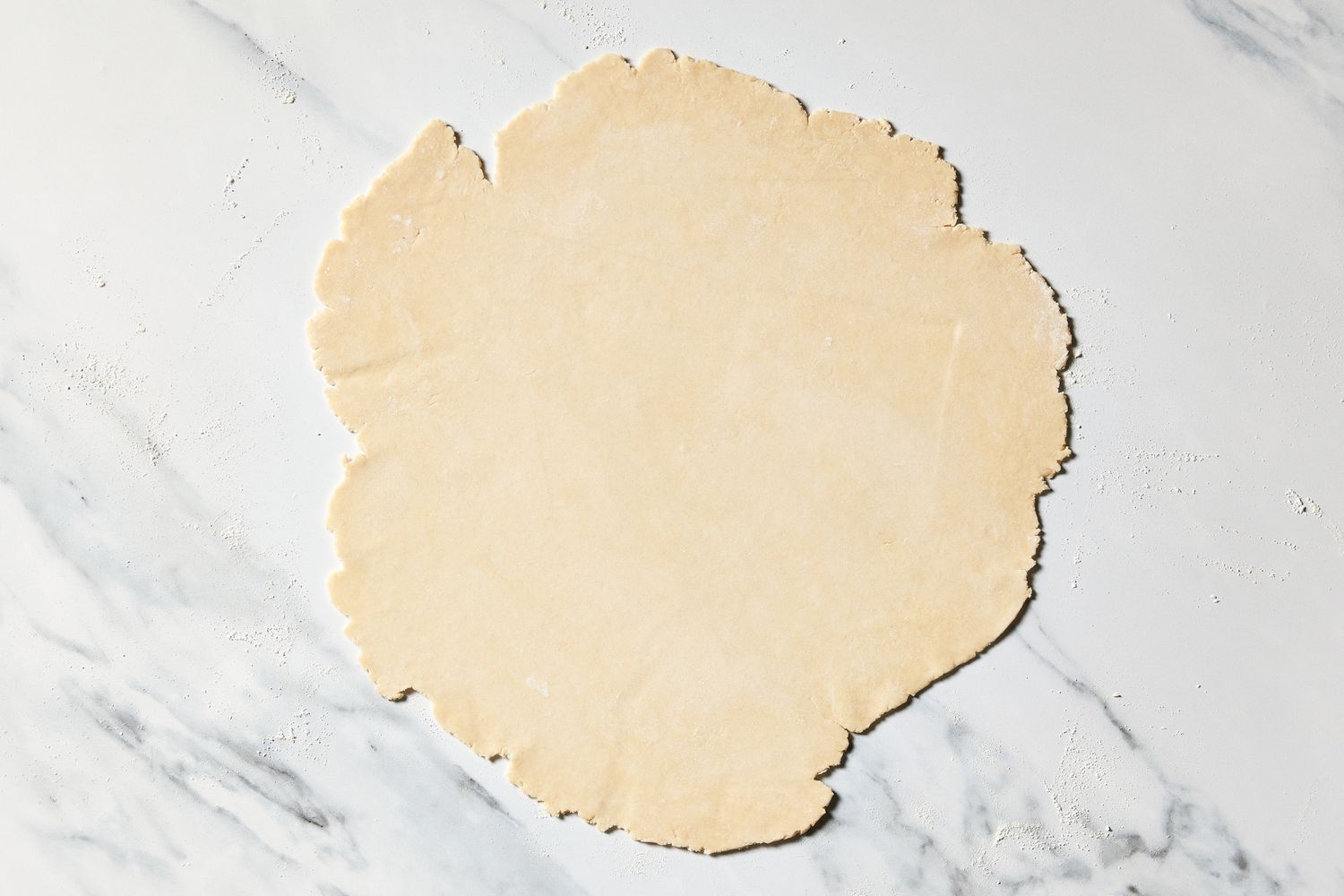 Martha's Sour Cherry Pie crust rolled out flat