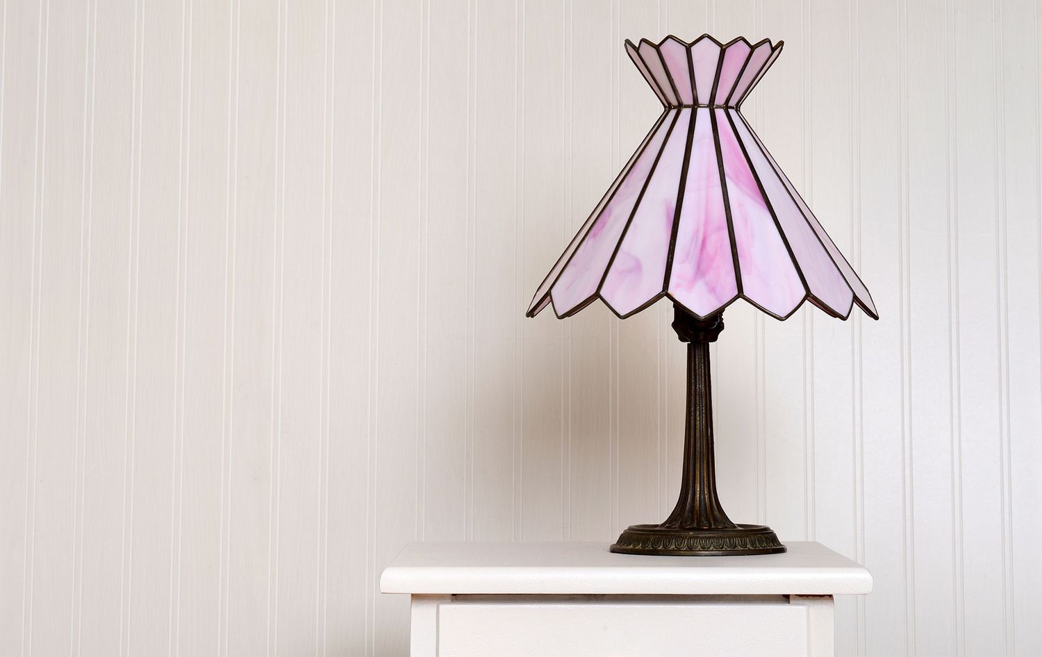Pink tiffany style lamp