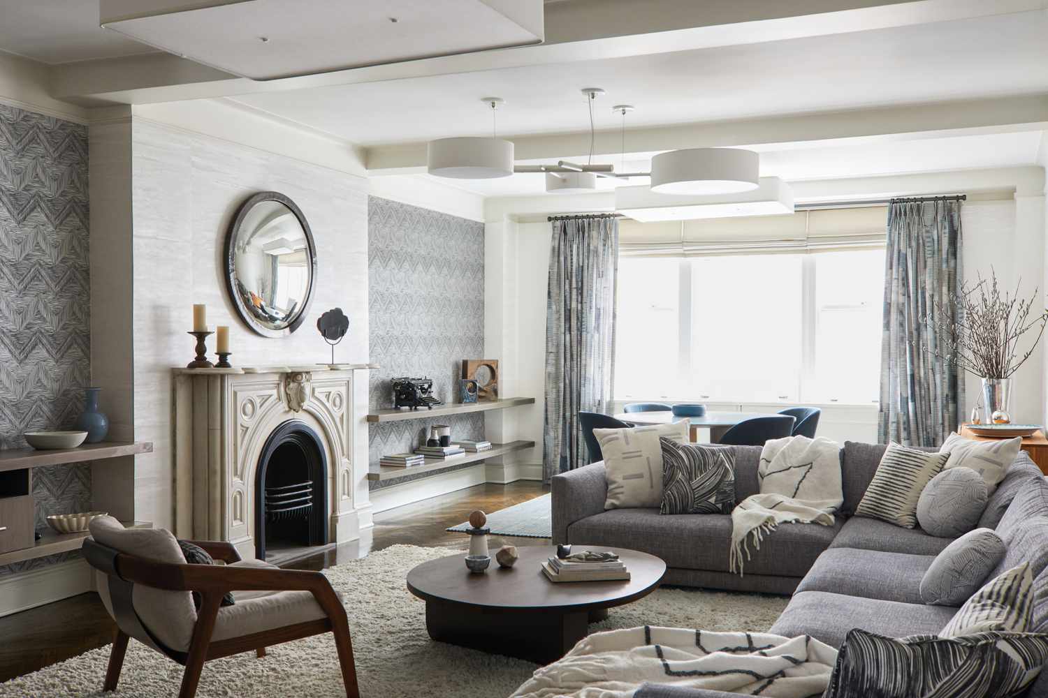 layered textures living room 