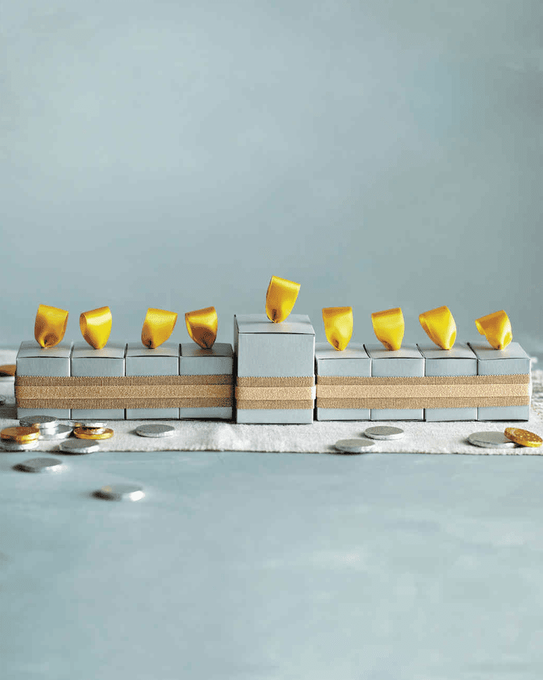 gift box menorah for Hanukkah