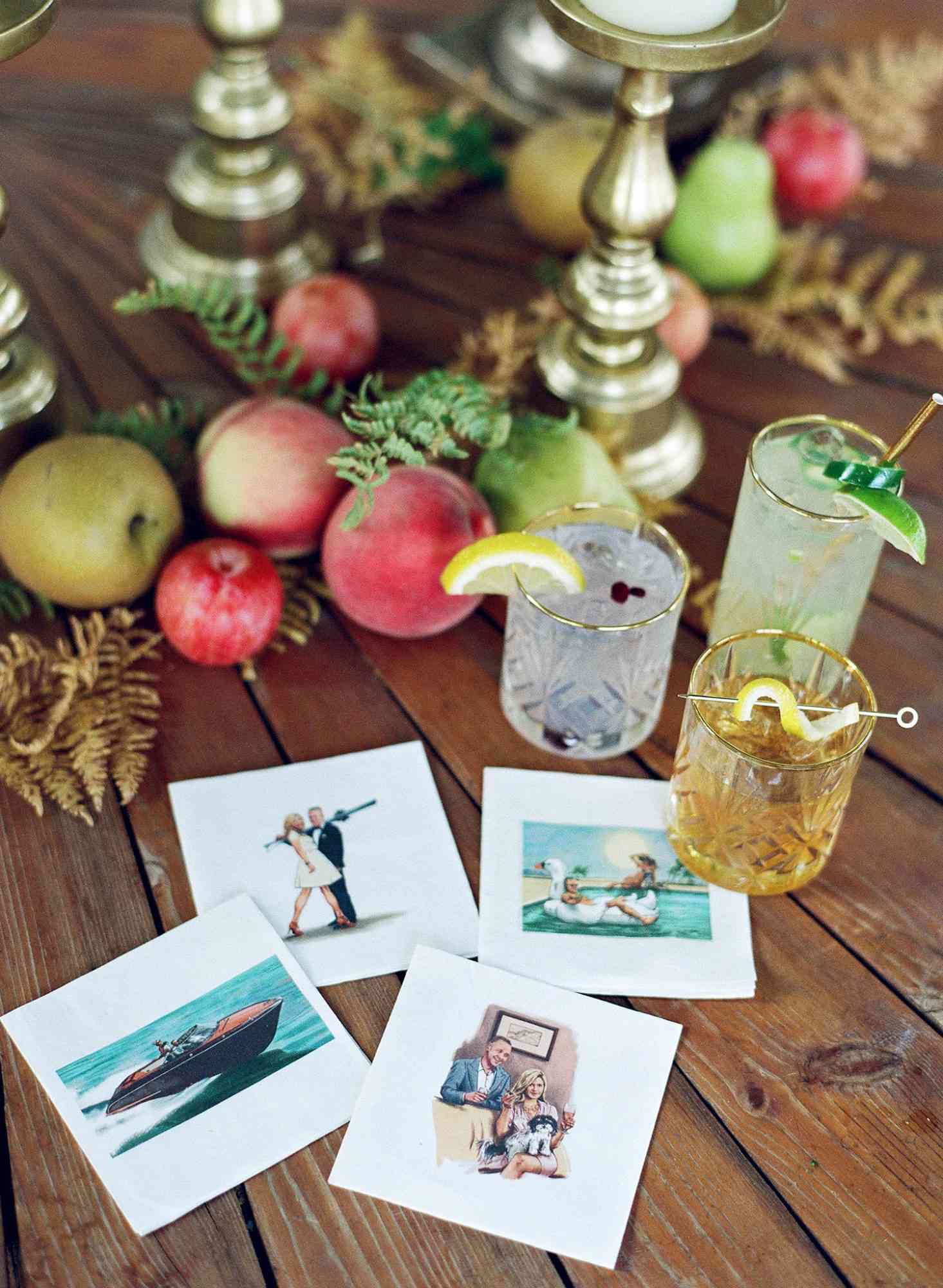 kaitlin jeremy wedding cocktail napkins