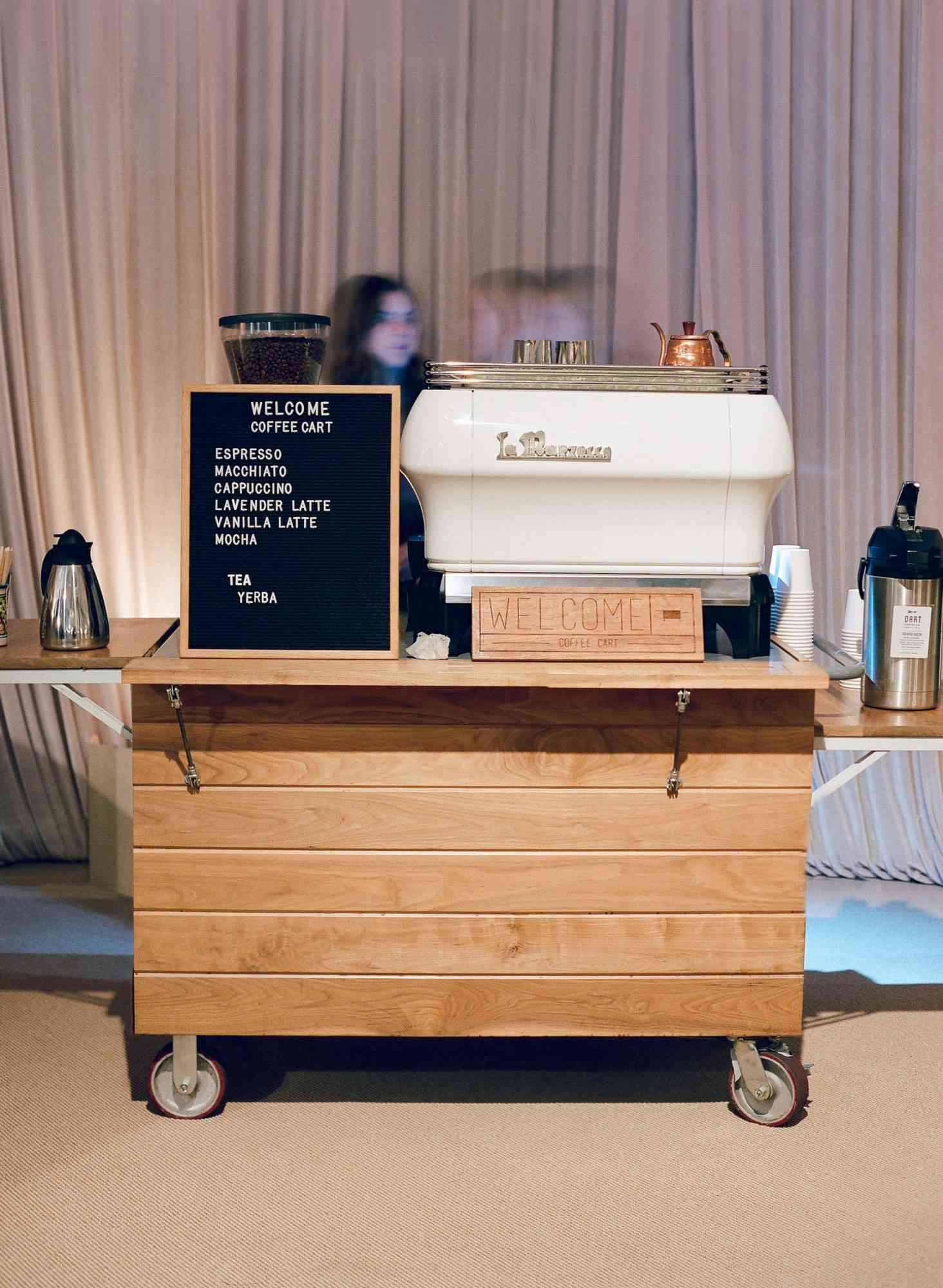 kelsey joc wedding santa barbara california coffee cart