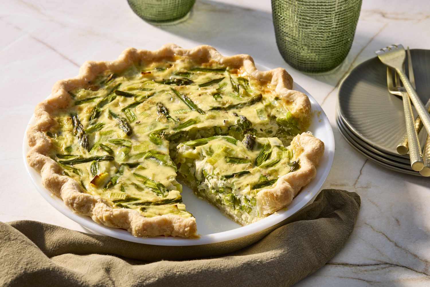 Asparagus Leek Gruyere Quiche