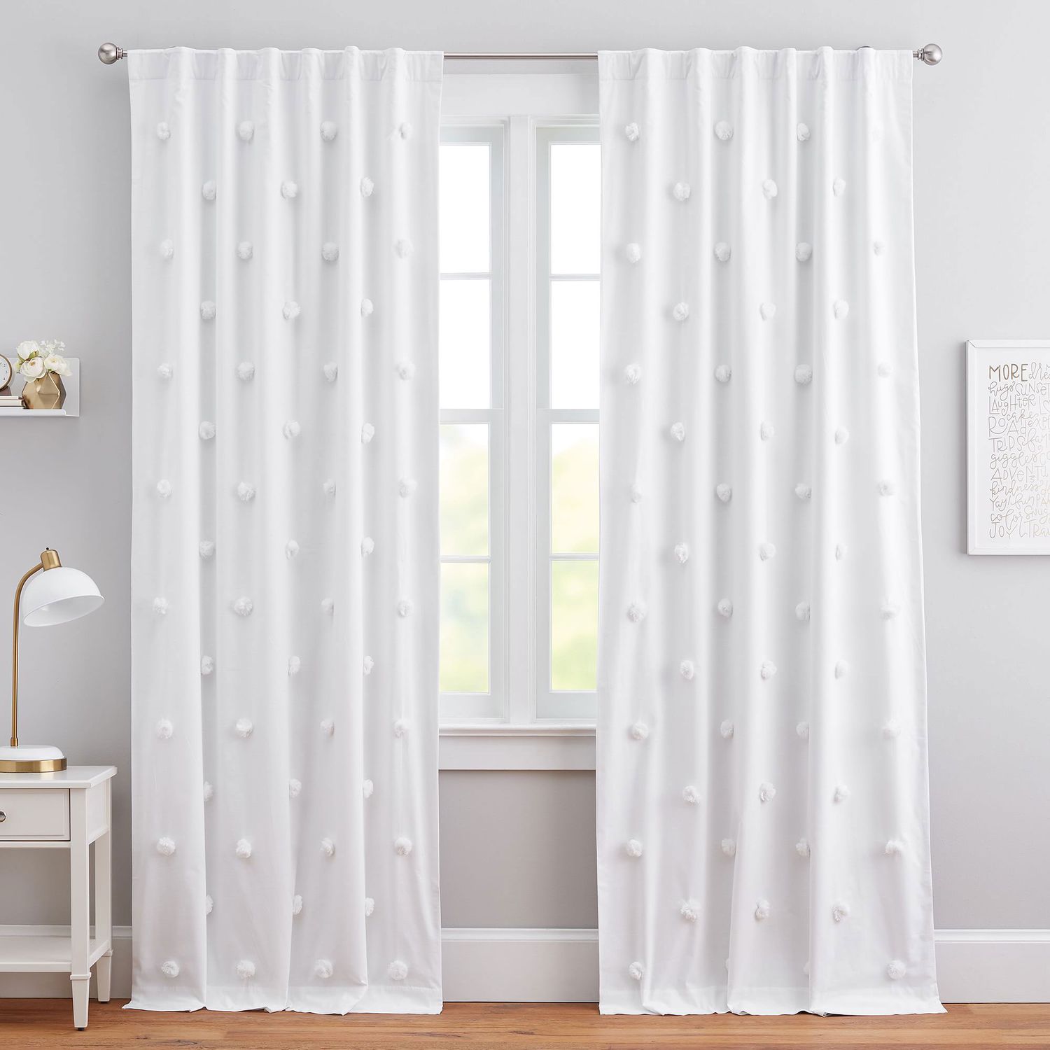 Pom-Pom Appliqué Blackout Curtain