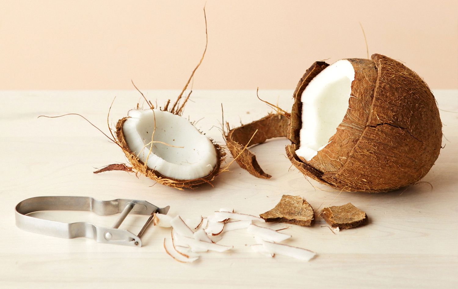 Cracked open coconunt